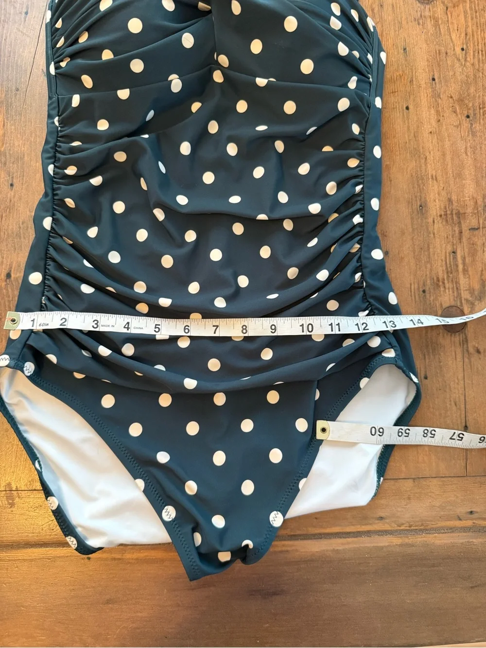 Vintage Style Olive Green Polka Dot Ruched Sweetheart One Piece Swimsuit